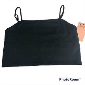 Girlfriend Collective Black Devon Compressive Cropped Cami